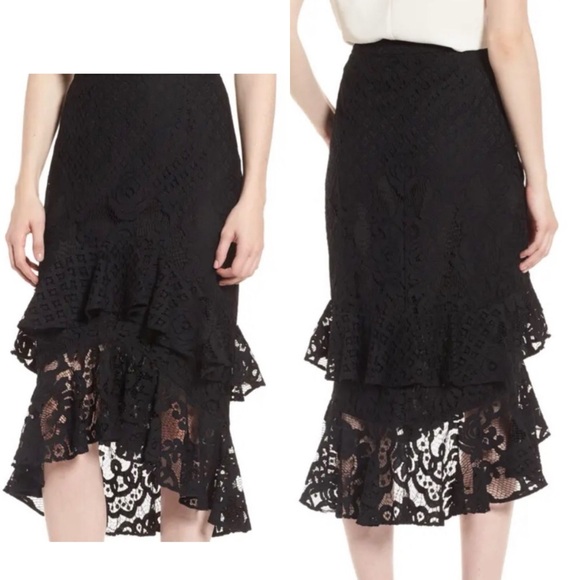 Chelsea28 Dresses & Skirts - Chelsea28 High-Low Lace Tiered Ruffled Skirt Size XXL